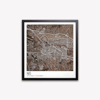 Niš • STYLISH ESPRESSO 3D mapa [kvadratna]